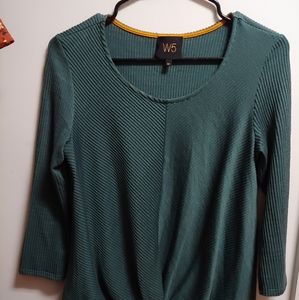 Green ribbed long sleeve